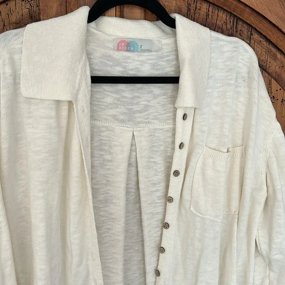 Free People Zuma Sweater Set Button Down Shirt Knit shorts - Picture 10 of 15